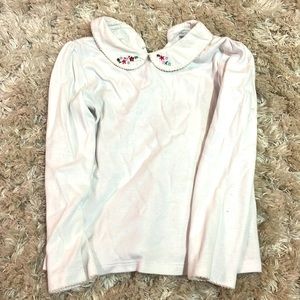 White detailed Peter Pan collar top